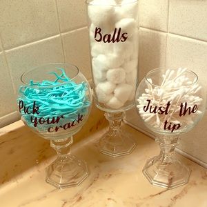 Bathroom essential holders/humor decor